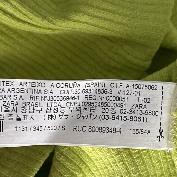 2/$30 NWT ZARA Ribbed Strappy Pinafore Dress Small Apple Green Mini #7346 - Picture 11 of 16